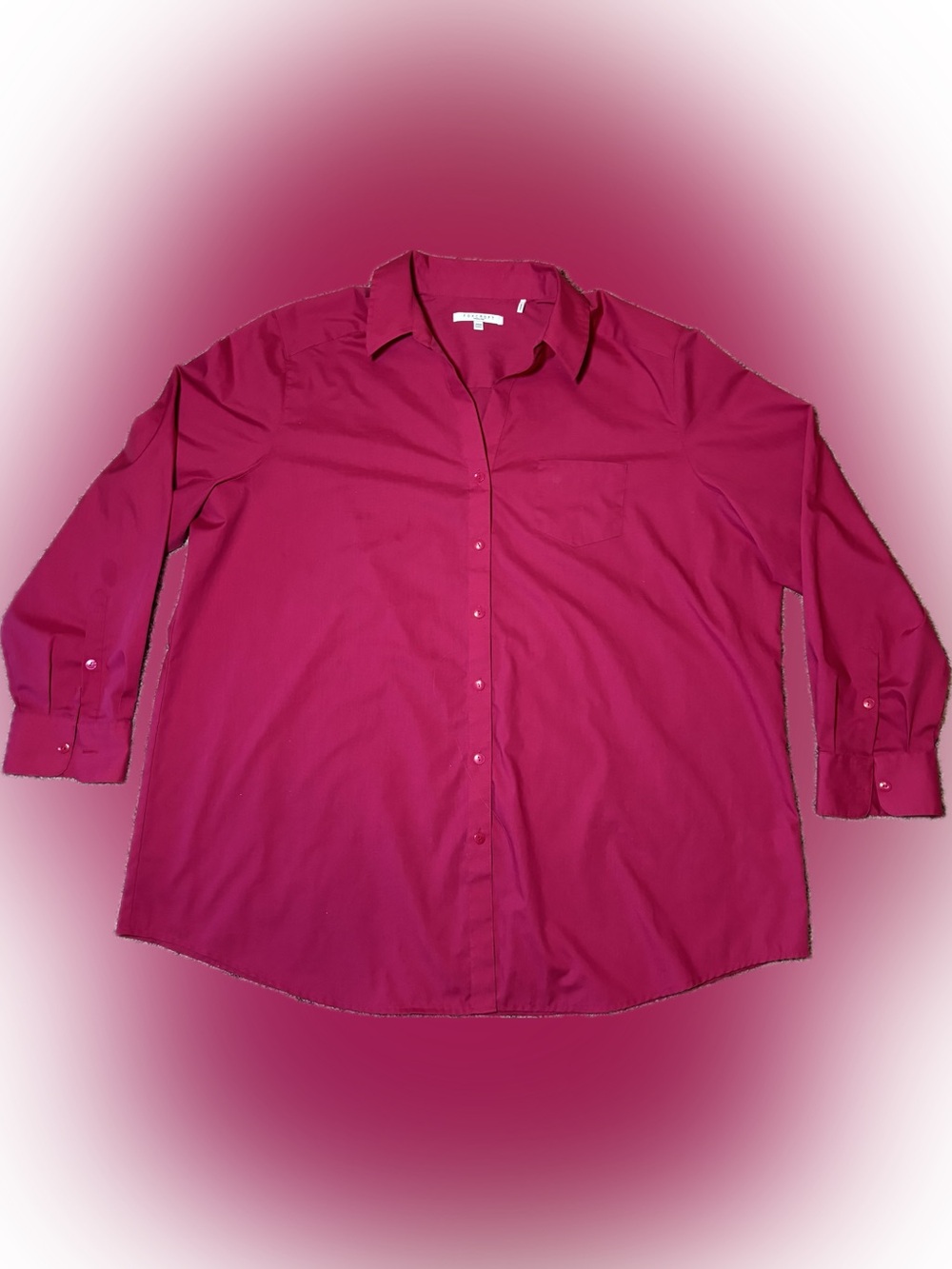 258 Foxcroft Fuchsia Button-Up Shirt, Size 20W